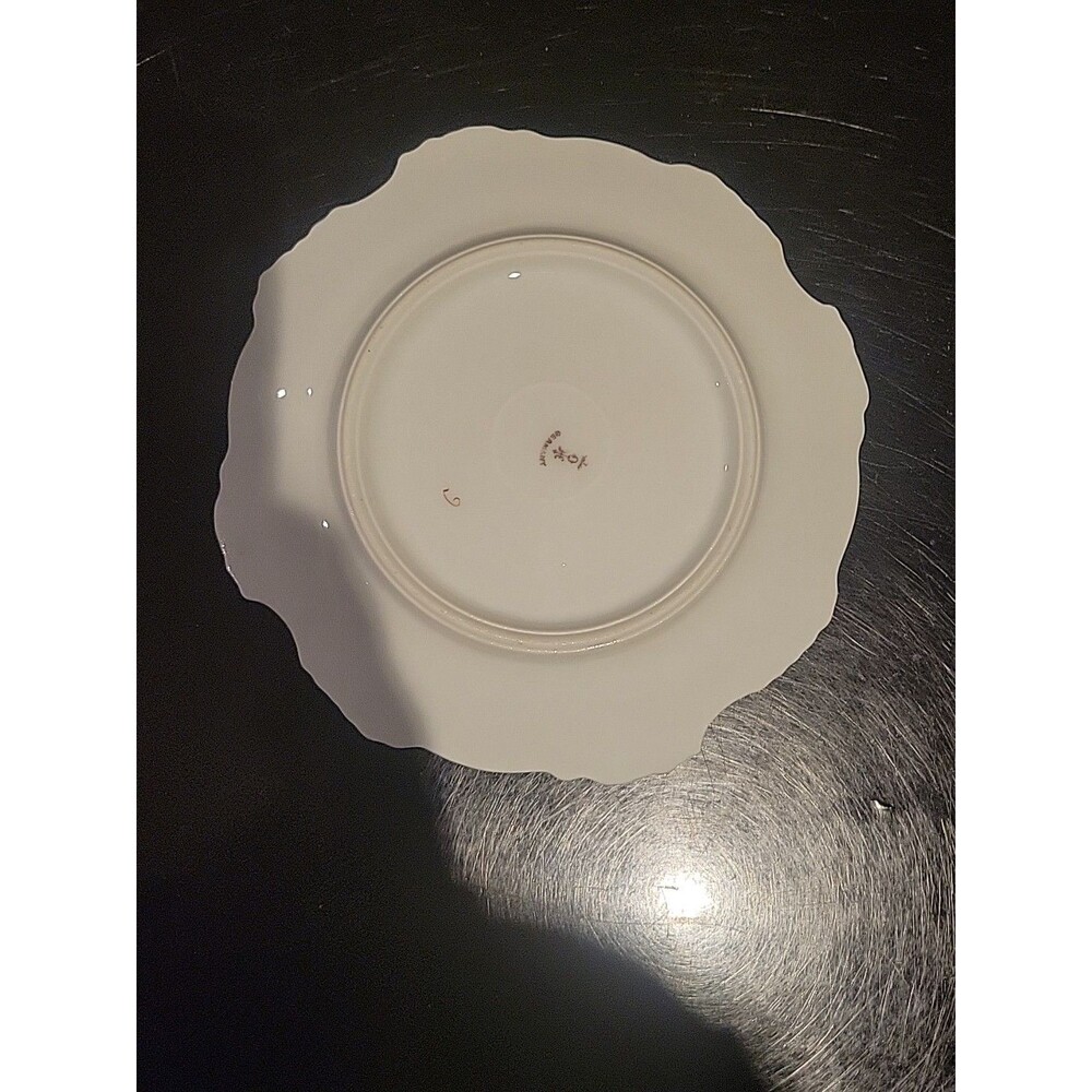 Lot -6 Antique Hermann Ohme 6" Eglantine Style China Bread Plate Pre-1920 Ruffle - Picture 13 of 16